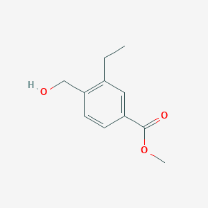molecular formula C11H14O3 B13015131 Methyl 3-ethyl-4-(hydroxymethyl)benzoate 