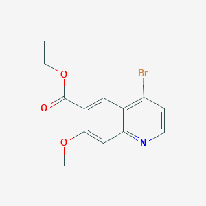 molecular formula C13H12BrNO3 B13015248 Ethyl 4-bromo-7-methoxyquinoline-6-carboxylate 