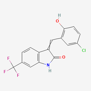 3-[(Z)-(5-chloro-2-hydroxyphenyl)methylidene]-6-(trifluoromethyl)-1H-indol-2-one