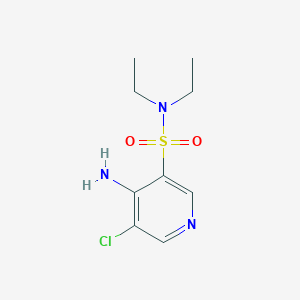 molecular formula C9H14ClN3O2S B13015566 4-Amino-5-chloro-N,N-diethylpyridine-3-sulfonamide 