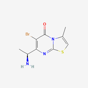 molecular formula C9H10BrN3OS B13015617 7-[(1S)-1-aminoethyl]-6-bromo-3-methyl-5H-[1,3]thiazolo[3,2-a]pyrimidin-5-one 