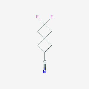 molecular formula C8H9F2N B13015660 6,6-Difluorospiro[3.3]heptane-2-carbonitrile 