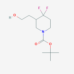 molecular formula C12H21F2NO3 B13015661 tert-Butyl 4,4-difluoro-3-(2-hydroxyethyl)piperidine-1-carboxylate 