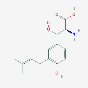 molecular formula C14H19NO4 B130157 3-Prenyl-beta-hydroxytyrosine CAS No. 151928-40-4