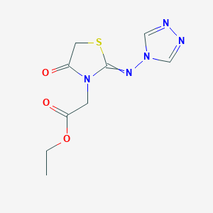 Ethyl 2-[4-oxo-2-(1,2,4-triazol-4-ylimino)-1,3-thiazolidin-3-yl]acetate