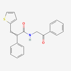 (E)-N-(2-oxo-2-phenylethyl)-2-phenyl-3-(2-thienyl)-2-propenamide
