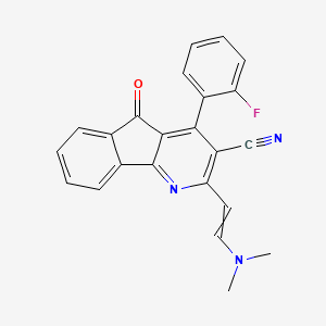 molecular formula C23H16FN3O B1301700 2-[2-(Dimethylamino)ethenyl]-4-(2-fluorophenyl)-5-oxoindeno[1,2-b]pyridine-3-carbonitrile 