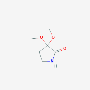 molecular formula C6H11NO3 B13017128 3,3-Dimethoxypyrrolidin-2-one 
