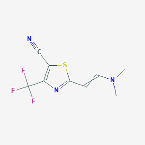 molecular formula C9H8F3N3S B1301715 2-[2-(Dimethylamino)vinyl]-4-(trifluoromethyl)-1,3-thiazole-5-carbonitrile 