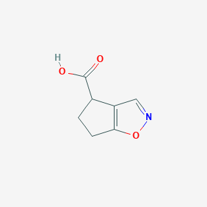molecular formula C7H7NO3 B13017152 5,6-Dihydro-4H-cyclopenta[d]isoxazole-4-carboxylic acid 