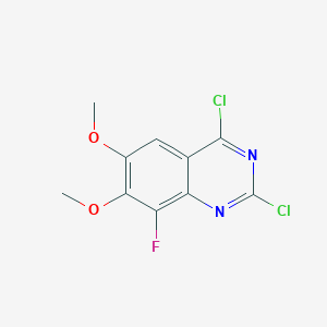 molecular formula C10H7Cl2FN2O2 B13017181 2,4-Dichloro-8-fluoro-6,7-dimethoxyquinazoline 
