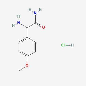 molecular formula C9H13ClN2O2 B13017239 2-Amino-2-(4-methoxyphenyl)acetamide hydrochloride 