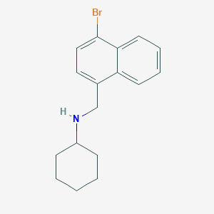 molecular formula C17H20BrN B13017310 N-((4-Bromonaphthalen-1-yl)methyl)cyclohexanamine 