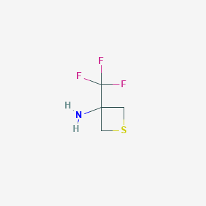 molecular formula C4H6F3NS B13017314 3-(Trifluoromethyl)thietan-3-amine 