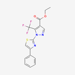 molecular formula C16H12F3N3O2S B1301739 ethyl 1-(4-phenyl-1,3-thiazol-2-yl)-5-(trifluoromethyl)-1H-pyrazole-4-carboxylate CAS No. 159885-61-7