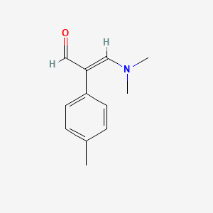 molecular formula C12H15NO B13017401 (E)-3-dimethylamino-2-(p-tolyl)-acrylaldehyde 