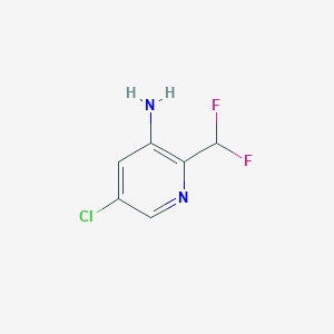 molecular formula C6H5ClF2N2 B13017417 5-Chloro-2-(difluoromethyl)pyridin-3-amine 