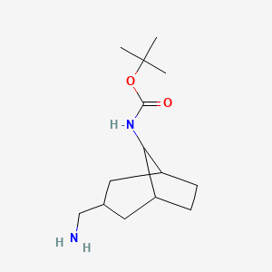 molecular formula C14H26N2O2 B13017435 tert-butyl N-[3-(aminomethyl)bicyclo[3.2.1]octan-8-yl]carbamate 