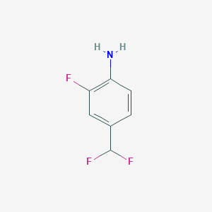molecular formula C7H6F3N B13017442 4-(Difluoromethyl)-2-fluoroaniline 