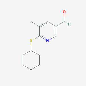 molecular formula C13H17NOS B13017502 6-(Cyclohexylthio)-5-methylnicotinaldehyde 