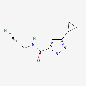 molecular formula C11H13N3O B13017515 3-Cyclopropyl-1-methyl-N-(prop-2-yn-1-yl)-1H-pyrazole-5-carboxamide 