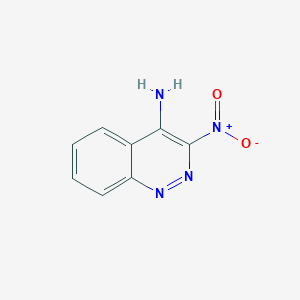 molecular formula C8H6N4O2 B13017537 3-Nitrocinnolin-4-amine 