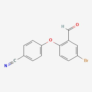 molecular formula C14H8BrNO2 B13017552 4-(4-Bromo-2-formylphenoxy)benzonitrile 