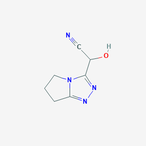 molecular formula C7H8N4O B13017561 2-(6,7-Dihydro-5H-pyrrolo[2,1-c][1,2,4]triazol-3-yl)-2-hydroxyacetonitrile 