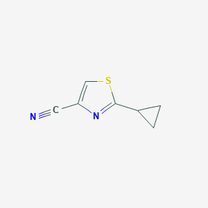 molecular formula C7H6N2S B13017590 2-Cyclopropylthiazole-4-carbonitrile 