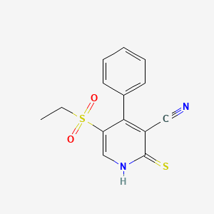 molecular formula C14H12N2O2S2 B13017596 5-(Ethylsulfonyl)-4-phenyl-2-thioxo-1,2-dihydropyridine-3-carbonitrile 