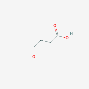 molecular formula C6H10O3 B13017606 3-(Oxetan-2-yl)propanoic acid 