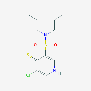 molecular formula C11H17ClN2O2S2 B13017624 5-Chloro-4-mercapto-N,N-dipropylpyridine-3-sulfonamide 
