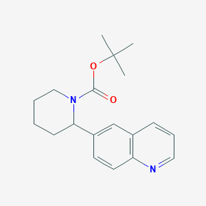 molecular formula C19H24N2O2 B13017681 tert-Butyl 2-(quinolin-6-yl)piperidine-1-carboxylate 