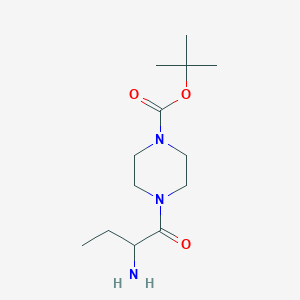 molecular formula C13H25N3O3 B13017713 Tert-butyl 4-(2-aminobutanoyl)piperazine-1-carboxylate 