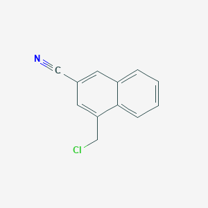 molecular formula C12H8ClN B13017736 4-(Chloromethyl)-2-naphthonitrile 