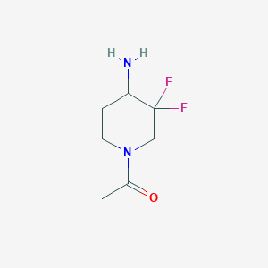 molecular formula C7H12F2N2O B13017743 1-(4-Amino-3,3-difluoropiperidin-1-yl)ethan-1-one 