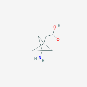 molecular formula C7H11NO2 B13017748 2-{3-Aminobicyclo[1.1.1]pentan-1-yl}acetic acid 