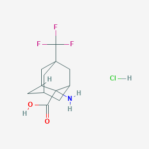 molecular formula C12H17ClF3NO2 B13017782 2-Amino-5-(trifluoromethyl)adamantane-2-carboxylic acid hydrochloride 