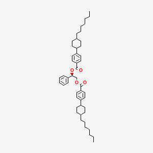 molecular formula C48H66O4 B13017865 trans-(R)-1-Phenylethane-1,2-diyl bis(4-(trans-4-heptylcyclohexyl)benzoate) 