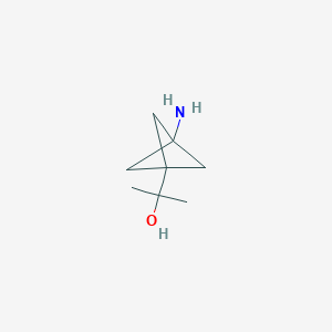 molecular formula C8H15NO B13017907 2-(3-Amino-1-bicyclo[1.1.1]pentanyl)propan-2-ol 