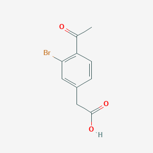 molecular formula C10H9BrO3 B13017942 2-(4-Acetyl-3-bromophenyl)acetic acid 