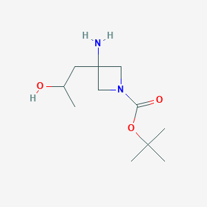 molecular formula C11H22N2O3 B13017950 Tert-butyl3-amino-3-(2-hydroxypropyl)azetidine-1-carboxylate 