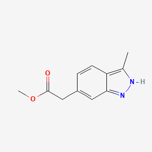 molecular formula C11H12N2O2 B13017961 1H-Indazole-6-acetic acid, 3-methyl-, methyl ester CAS No. 1391123-16-2