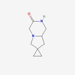 molecular formula C9H14N2O B13017965 Tetrahydro-6'H-spiro[cyclopropane-1,7'-pyrrolo[1,2-a]pyrazin]-3'(4'H)-one 