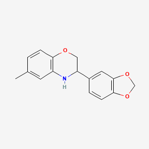 molecular formula C16H15NO3 B13017973 3-(Benzo[d][1,3]dioxol-5-yl)-6-methyl-3,4-dihydro-2H-benzo[b][1,4]oxazine 
