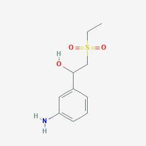 molecular formula C10H15NO3S B13017997 1-(3-Aminophenyl)-2-(ethylsulfonyl)ethanol 