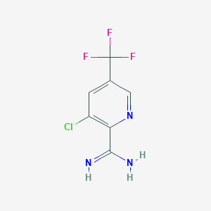 molecular formula C7H5ClF3N3 B13017998 3-Chloro-5-(trifluoromethyl)picolinimidamide 