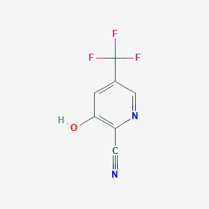 molecular formula C7H3F3N2O B13018000 3-Hydroxy-5-(trifluoromethyl)picolinonitrile 