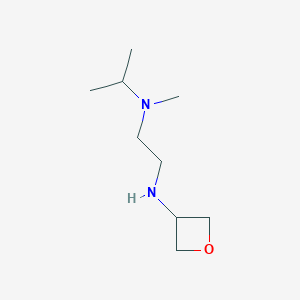 molecular formula C9H20N2O B13018069 N-{2-[methyl(propan-2-yl)amino]ethyl}oxetan-3-amine 