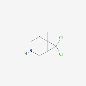 molecular formula C7H11Cl2N B13018084 7,7-Dichloro-6-methyl-3-azabicyclo[4.1.0]heptane 